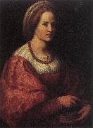 Andrea del Sarto Portrait of a Woman with a Basket of Spindles painting